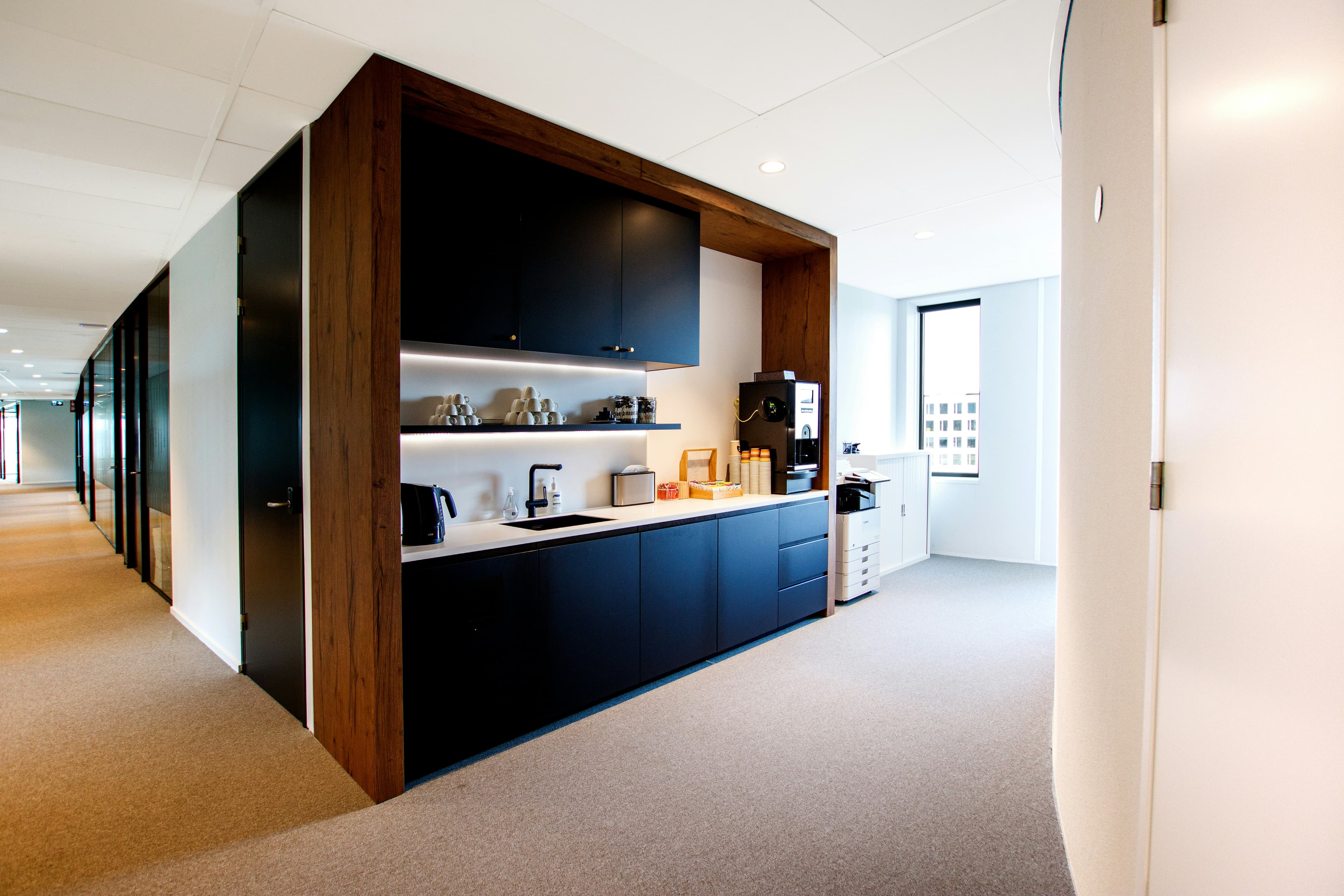 Commercial kitchen with workstations